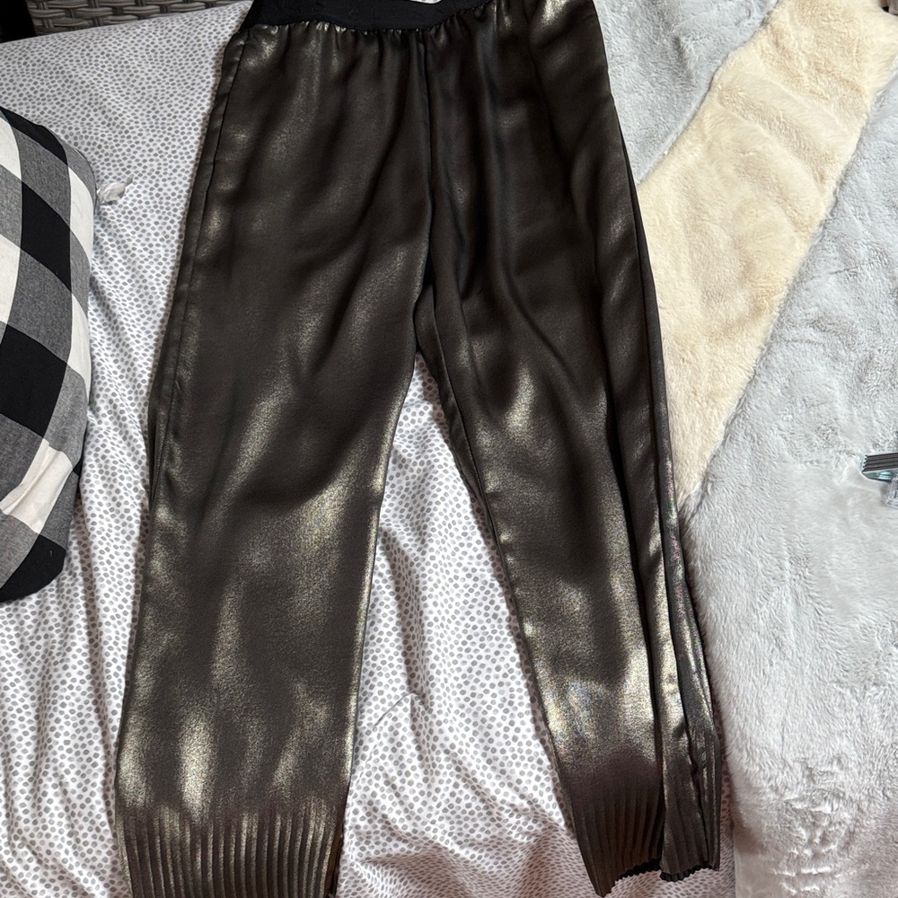 All Saints Black Metallic Pants